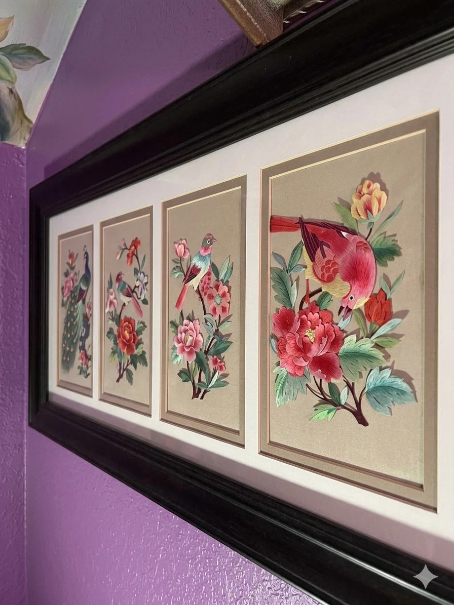Vintage Chinese Paper-Cut Shadow Box - photo 2