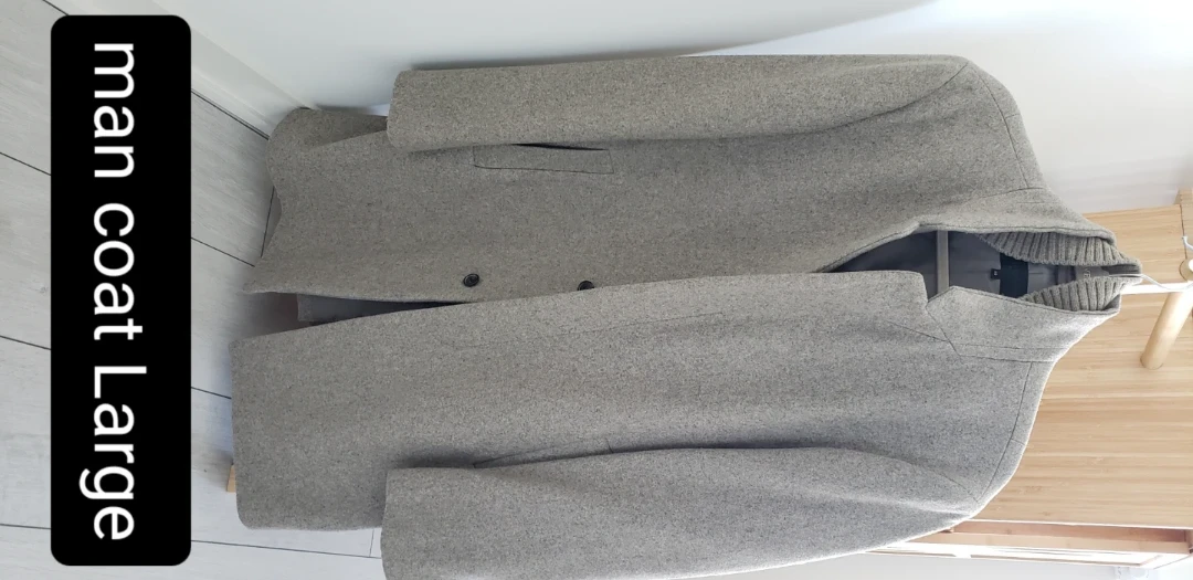 Men's Grey Coat - Large