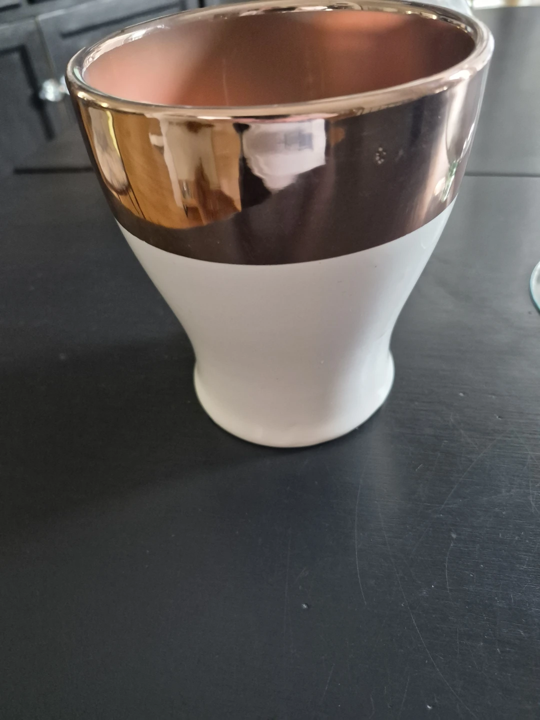 White and Rose Gold Vase