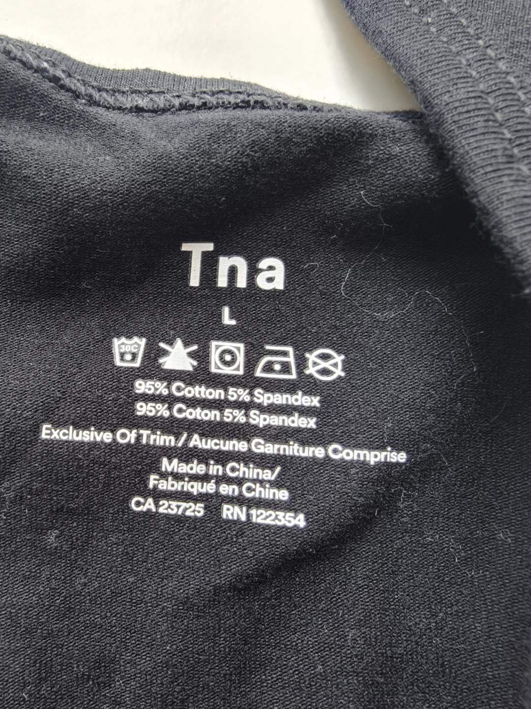 Tna Black Cotton Spandex Bodysuit - Size L - photo 2