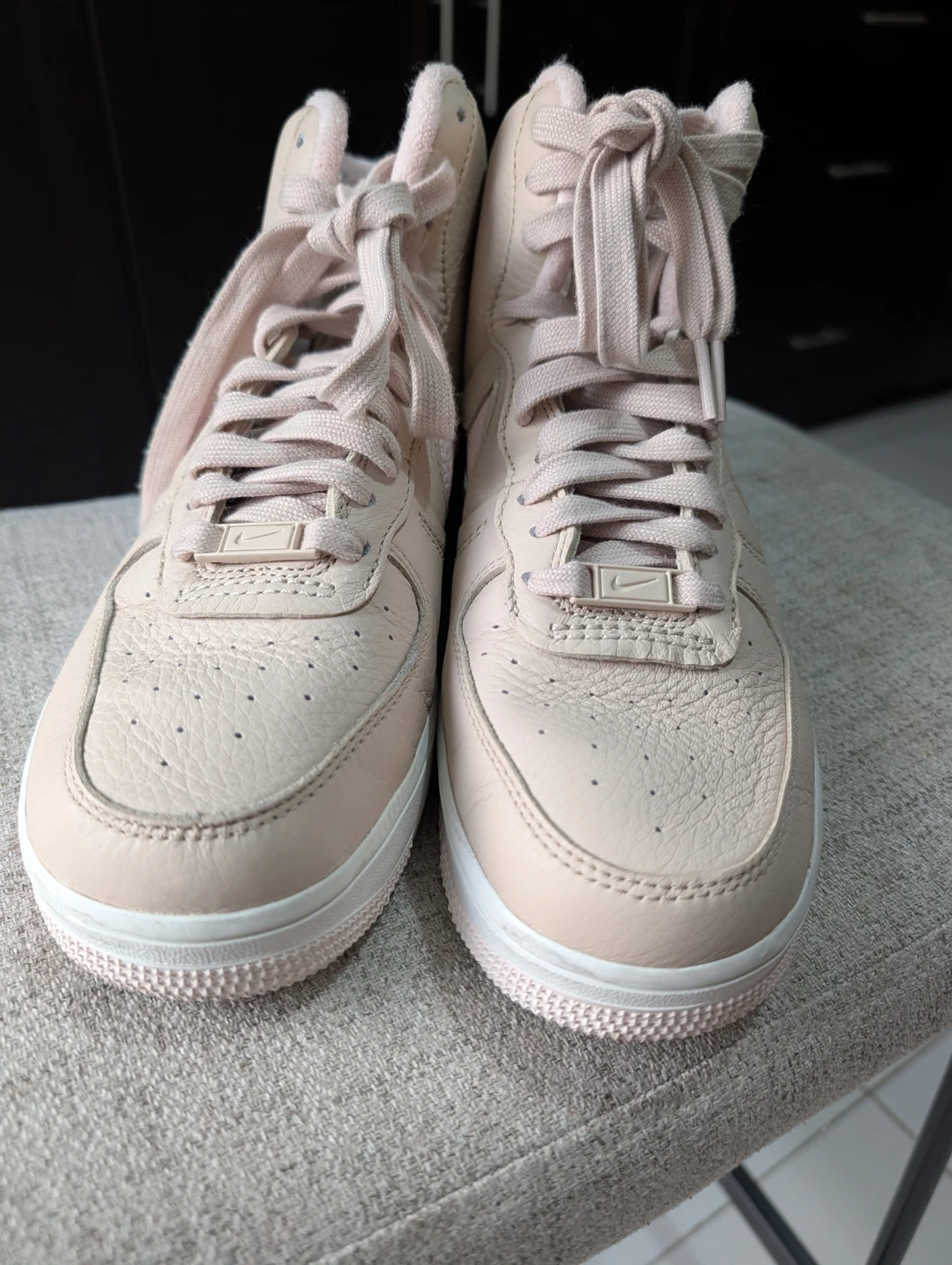 Nike Air Force 1 High Top Sneakers - Beige/Pink - photo 2