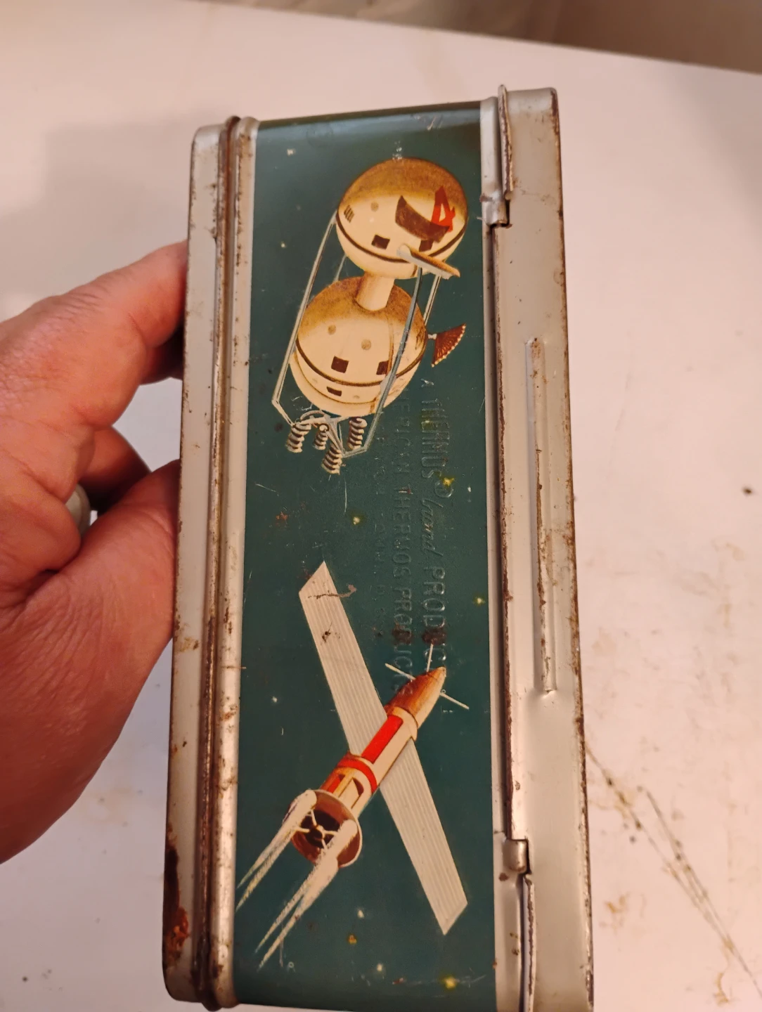 Vintage Sci-Fi Rocket Tin Lunch Box - photo 4