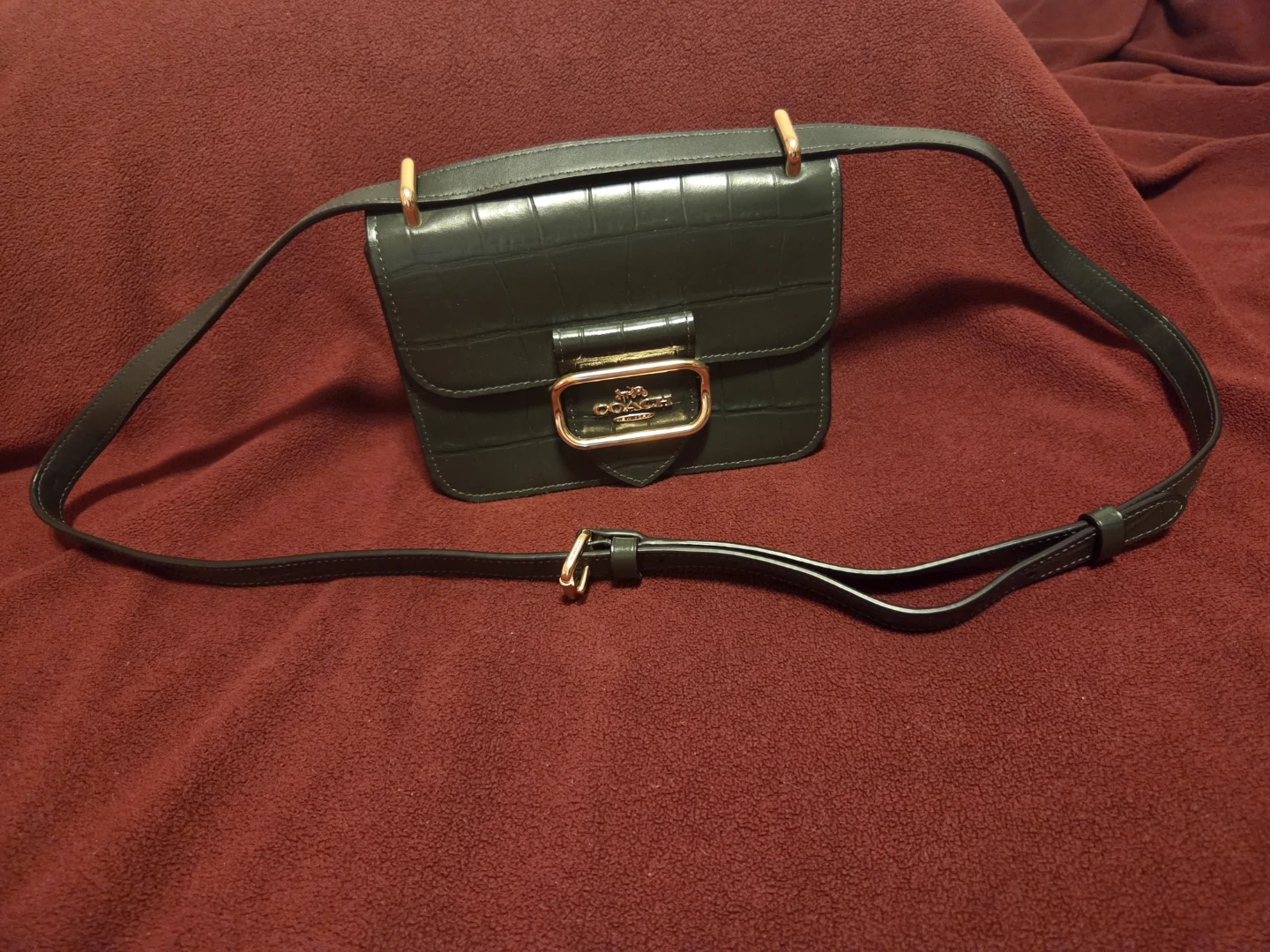 Coach Croc Embossed Leather Belt Bag