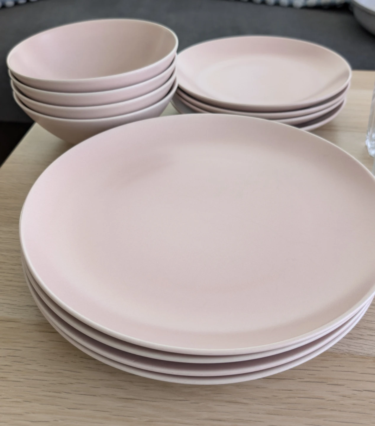 Blush Pink Dinnerware Set + Glass Tumblers (4-person) - photo 3