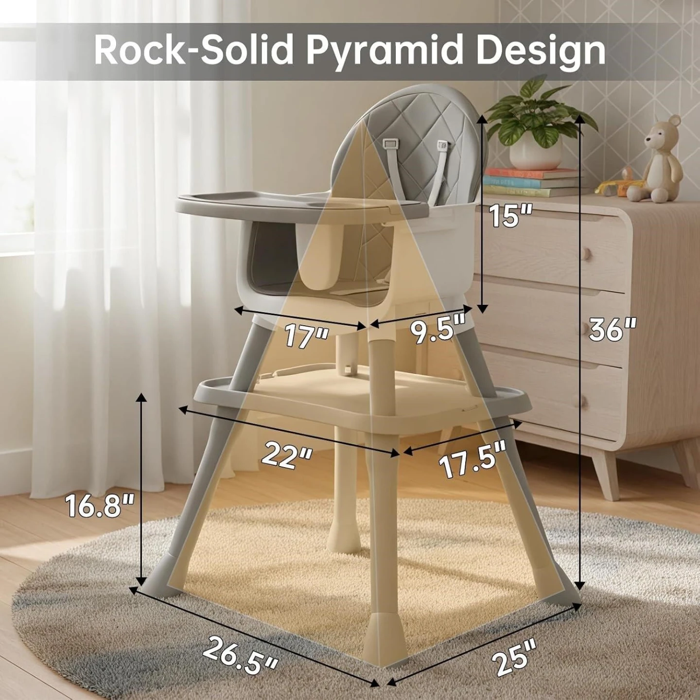 New<> Grey Convertible High Chair with Tray - photo 2