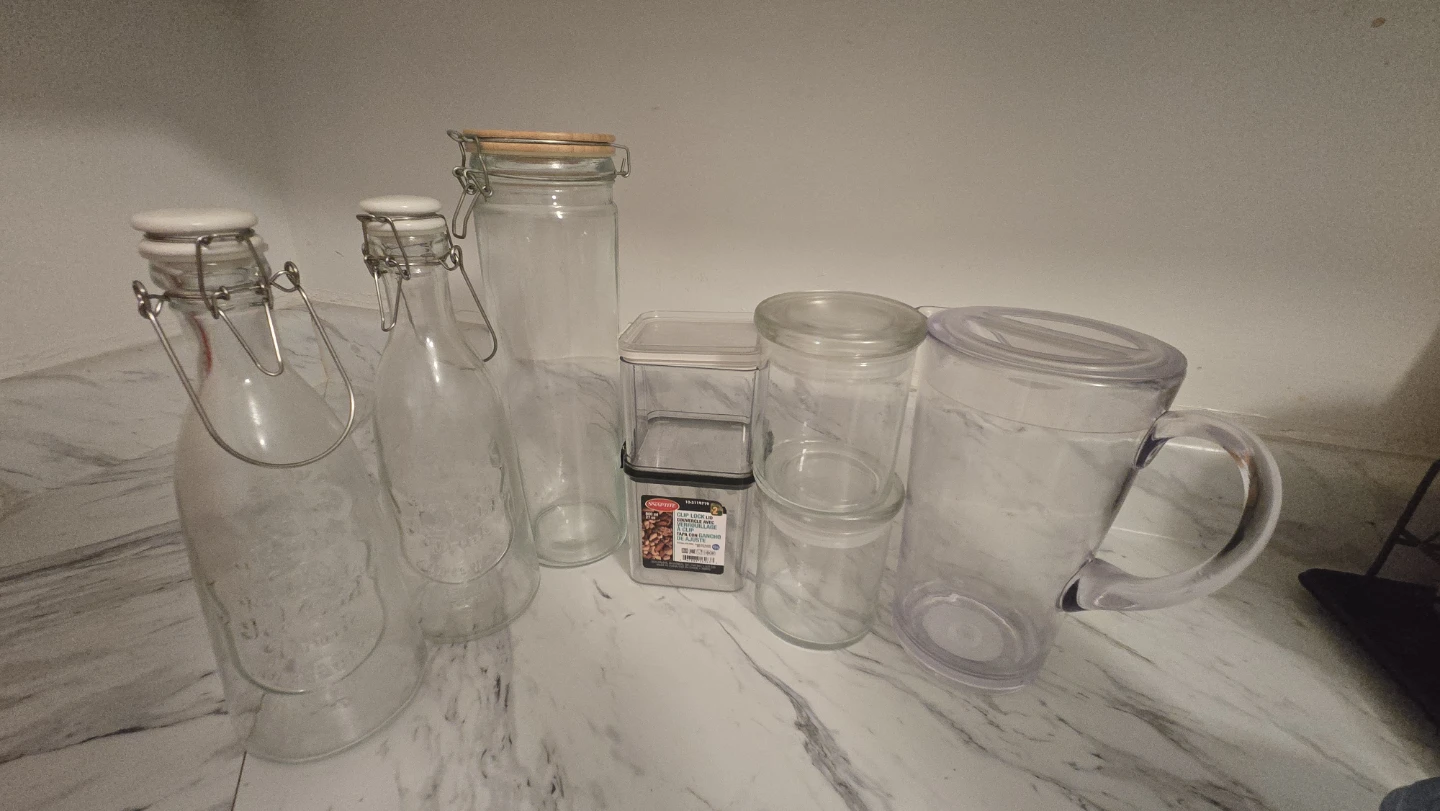 Assorted Glass and Plastic Food Storage Containers