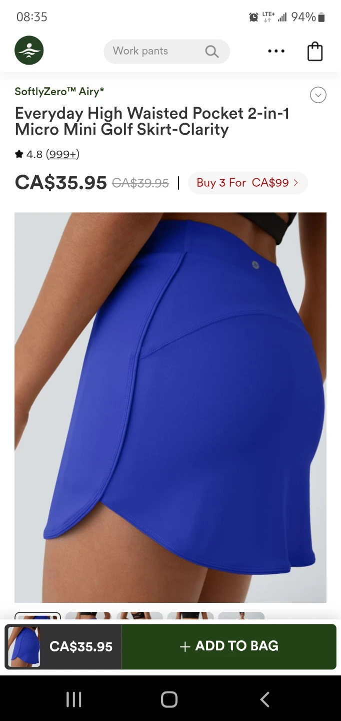 HALARA high waisted pocket 2 in 1 micro mini golf skirts