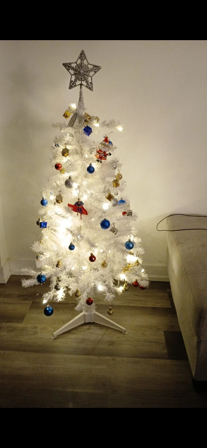 White Artificial Christmas Tree with Ornaments - photo 2