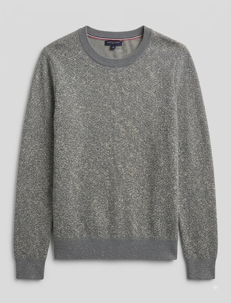 Tommy Hilfiger Grey Speckled Crew Neck Sweater