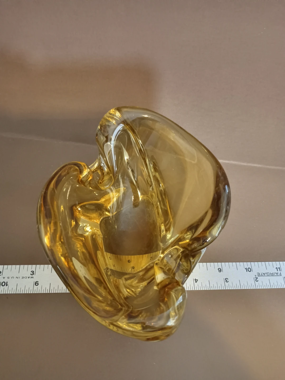 Amber Glass Ashtray