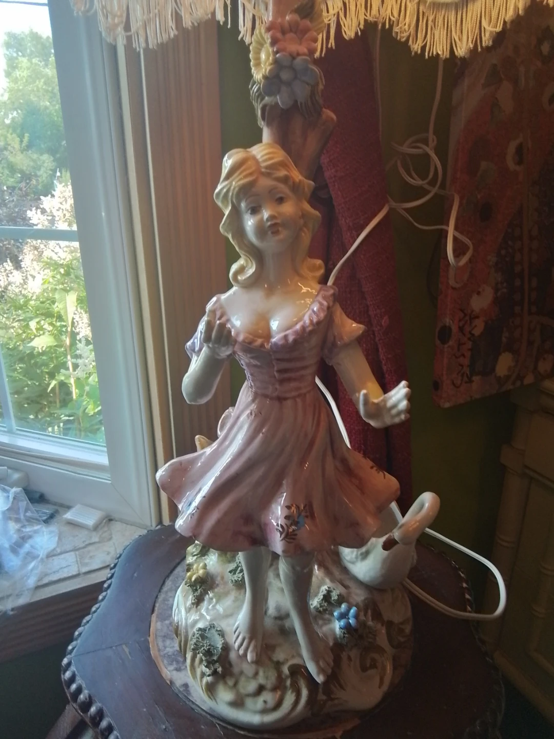 Vintage Bassano Italy Figural Porcelain Table Lamp COA - photo 2