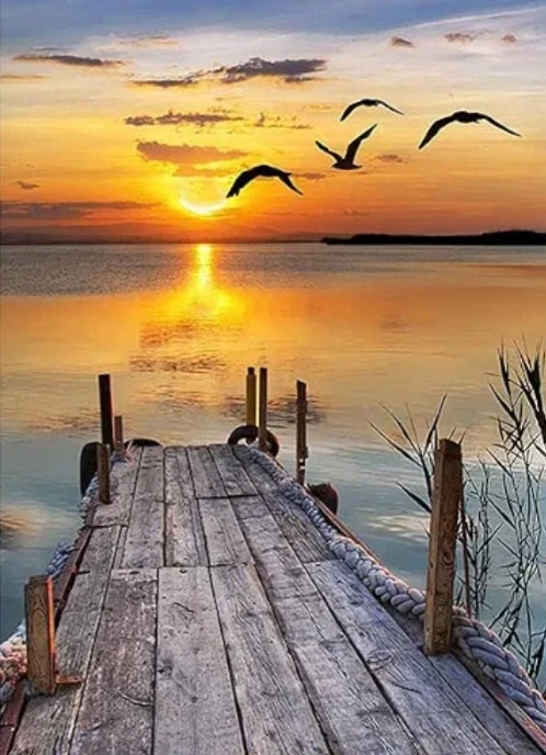 Diamond Painting Kit - Sunset Dock Scene