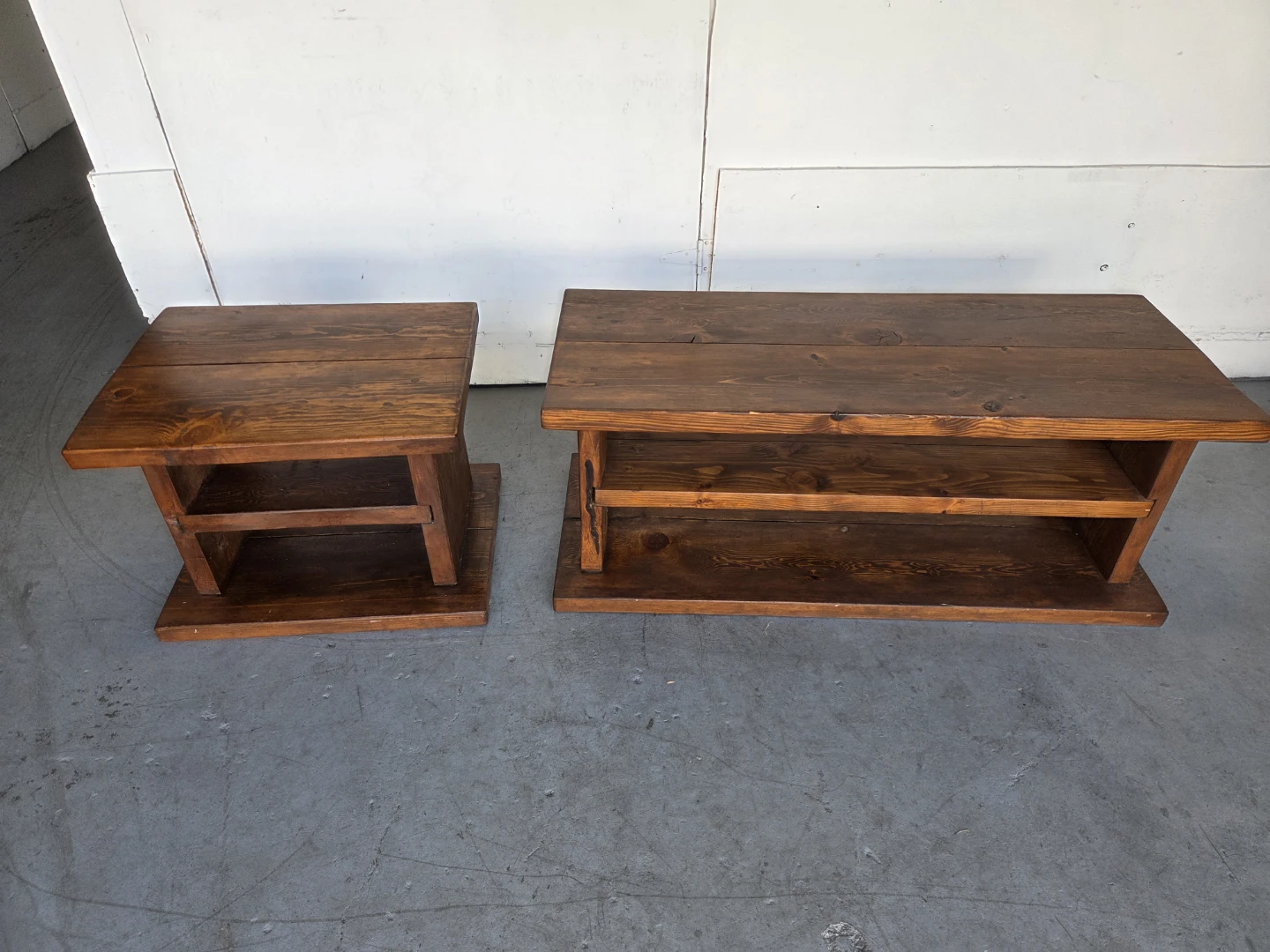 Wooden Side Table and coffee table - photo 2