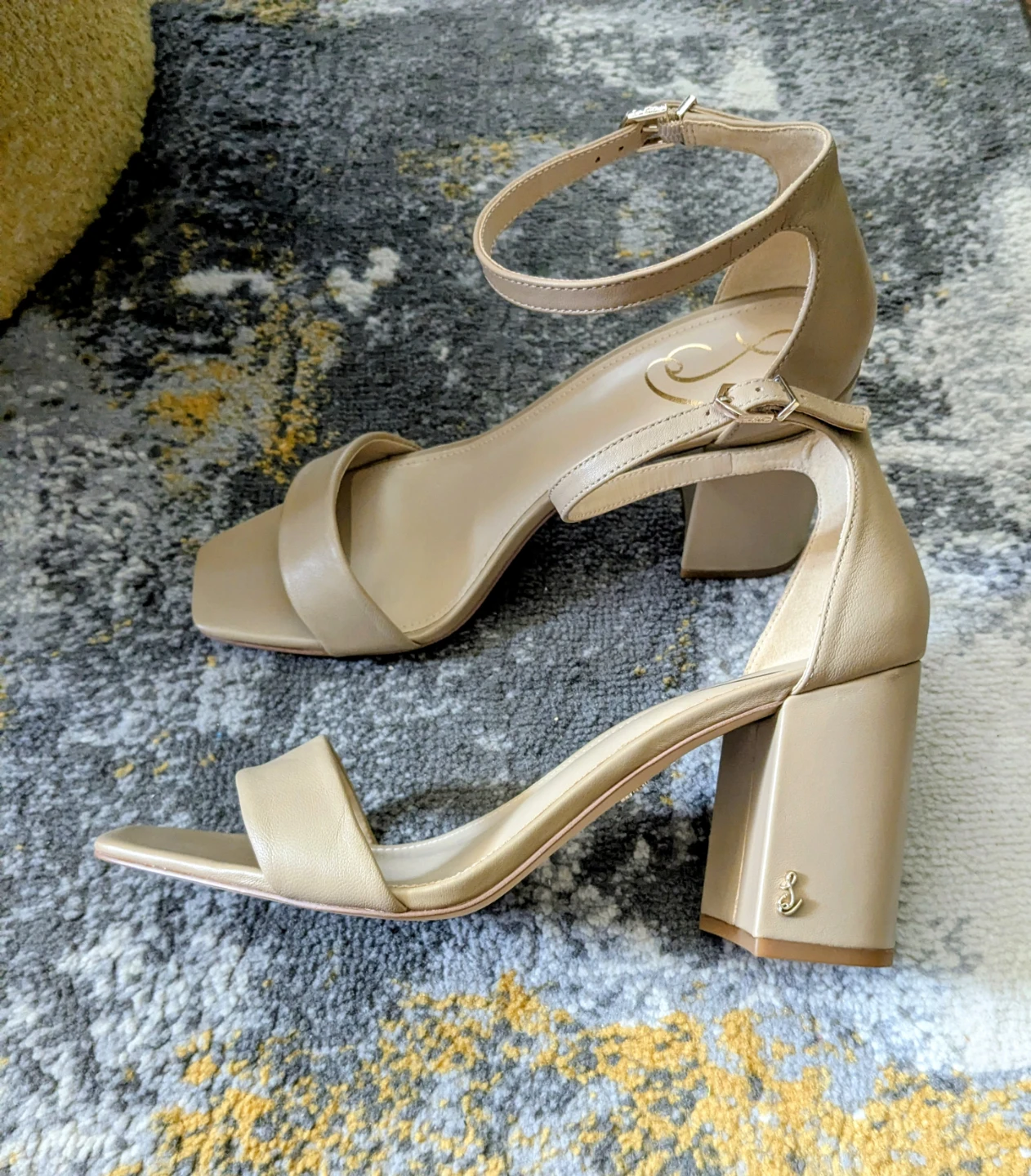 J. Reneé Nude Cream Sandals Size 10 | 4" Block Heel Ankle Strap - photo 3