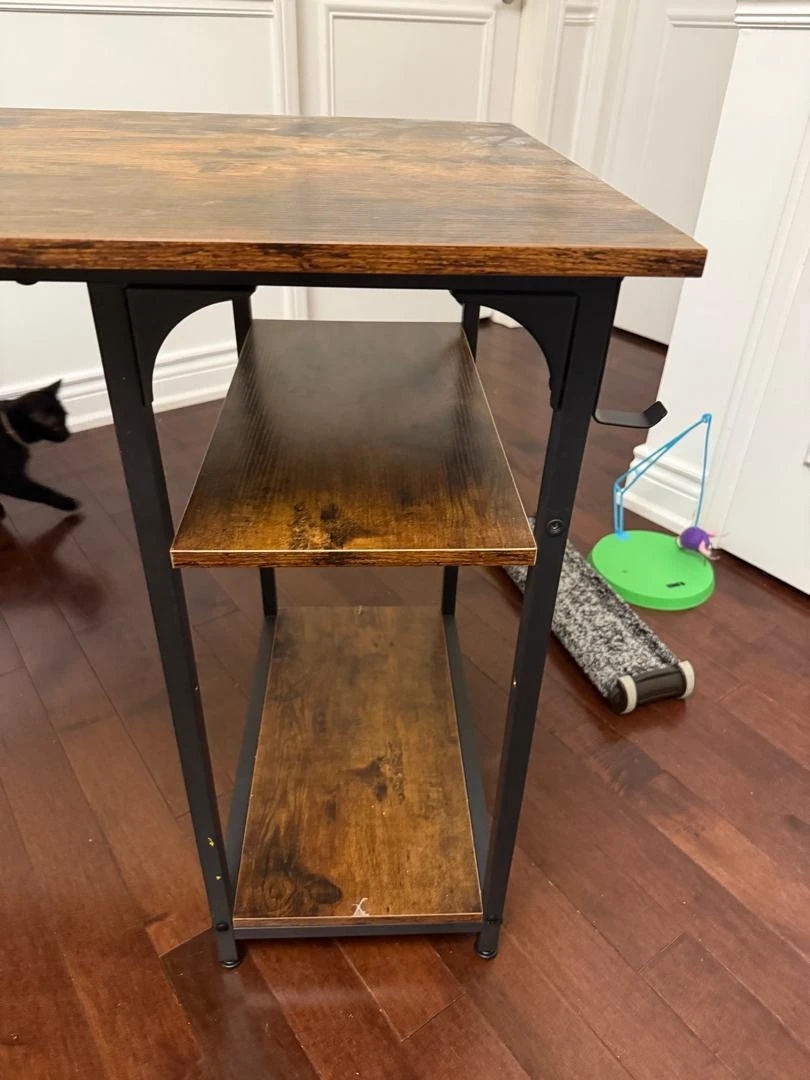 Rustic Wood Desk with Shelves - photo 2
