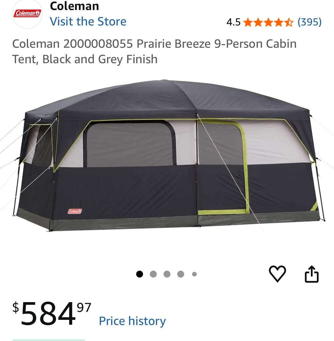 Coleman Prairie Breeze 9-Person Cabin Tent