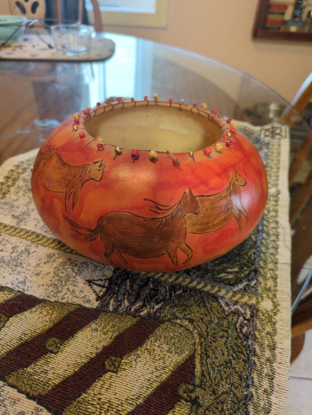 Decorated Gourd Bowl - photo 3