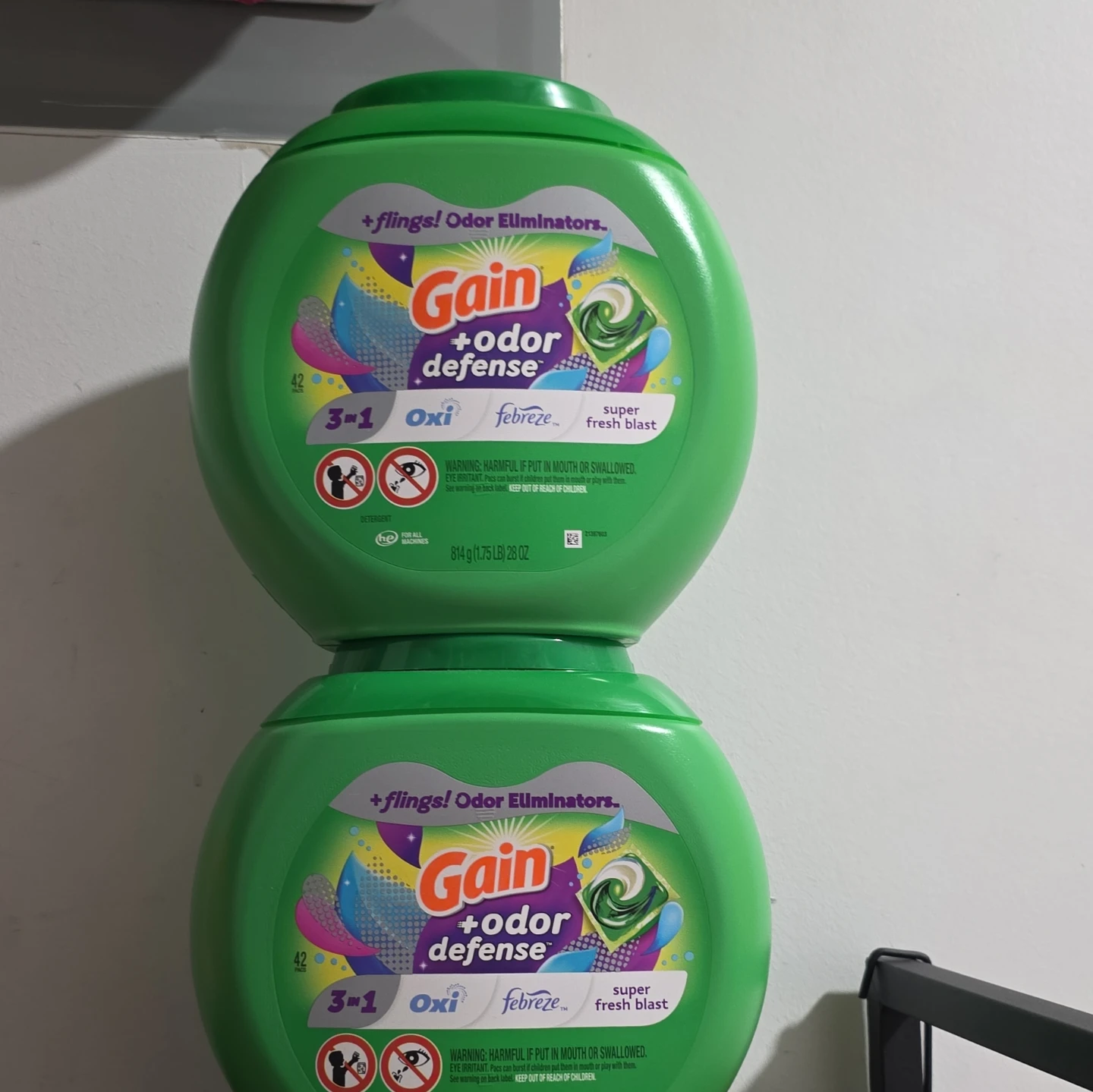 Gain + Odor Defense Laundry Detergent Pods, Super Fresh Blast