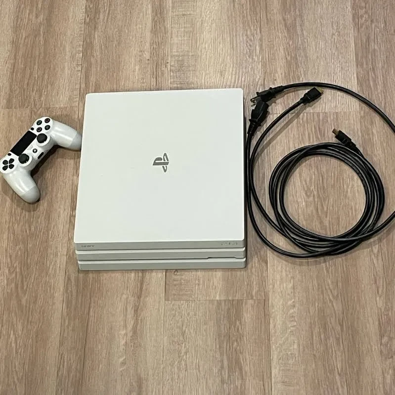 White PlayStation 4 Pro Console Bundle