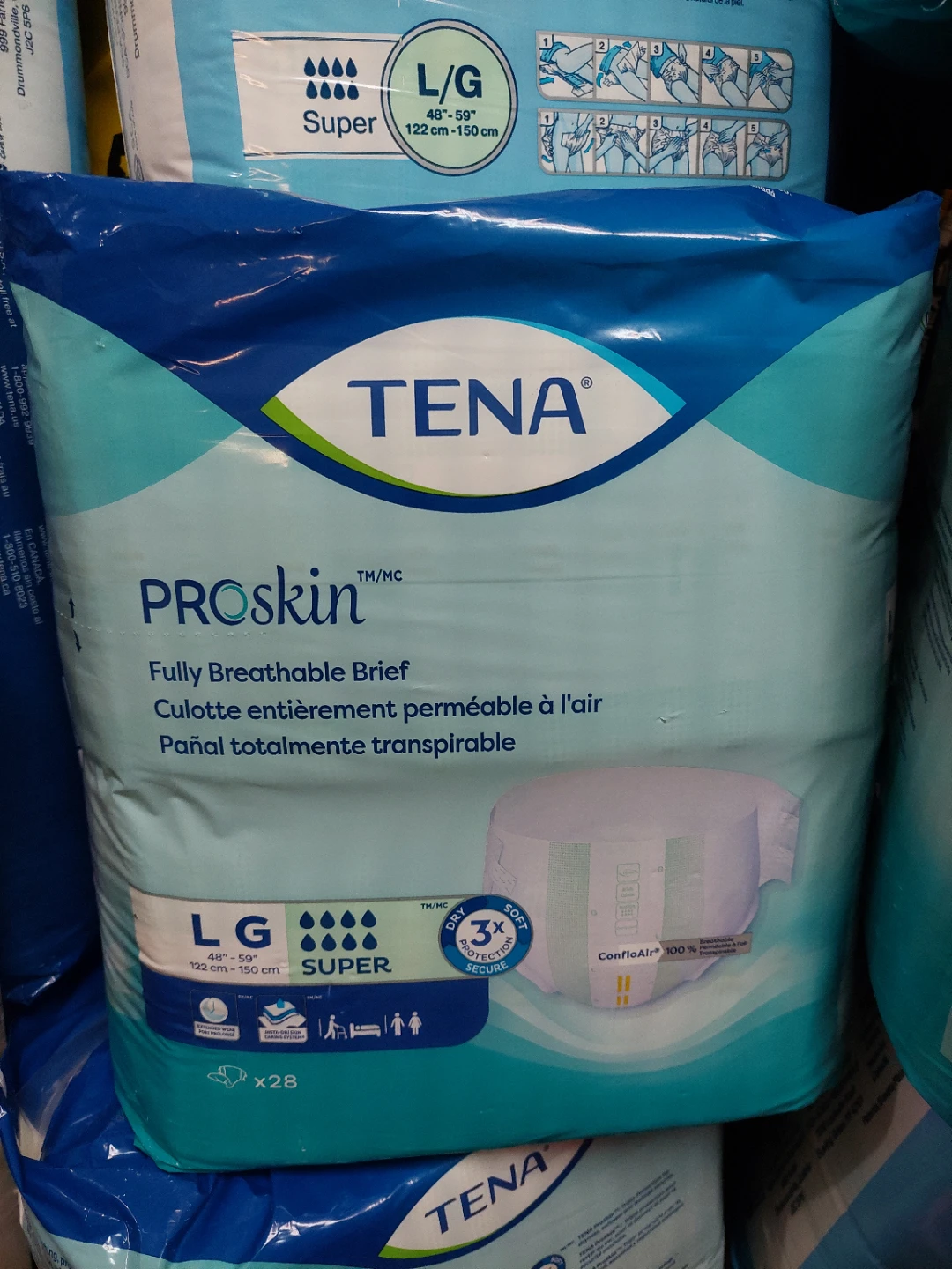 TENA ProSkin Briefs - L/G (Super) New Unopened!