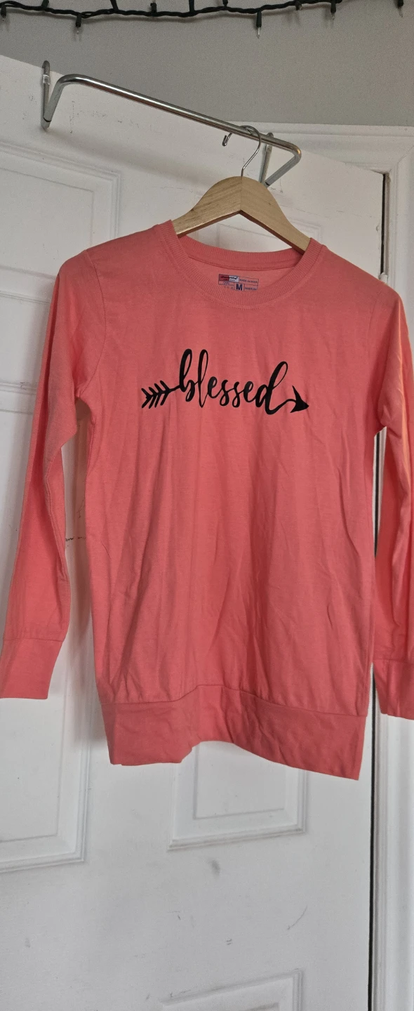 Coral "Blessed" Long Sleeve Shirt - photo 2