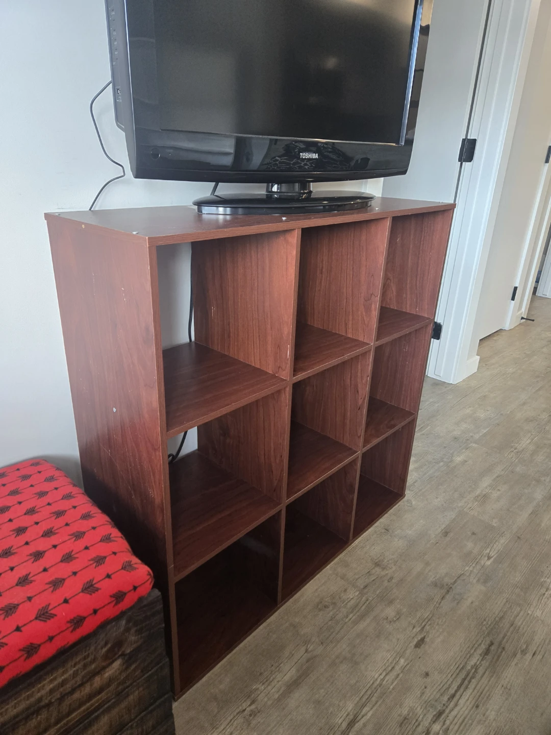 9-Cube Storage Shelf - Dark Wood Finish - photo 2