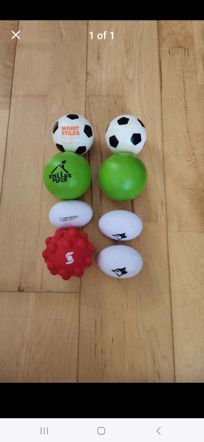 Soccer, Green, Blue Jays Egg Shape Squishy Stress Balls