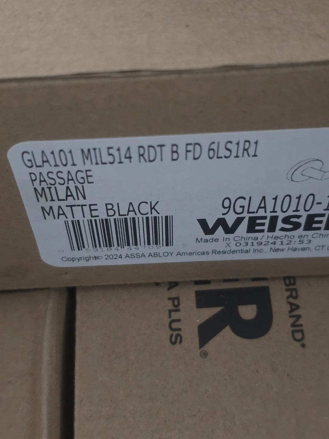 Weiser Matte Black Milan Privacy/Passage Door Knob Set - photo 3