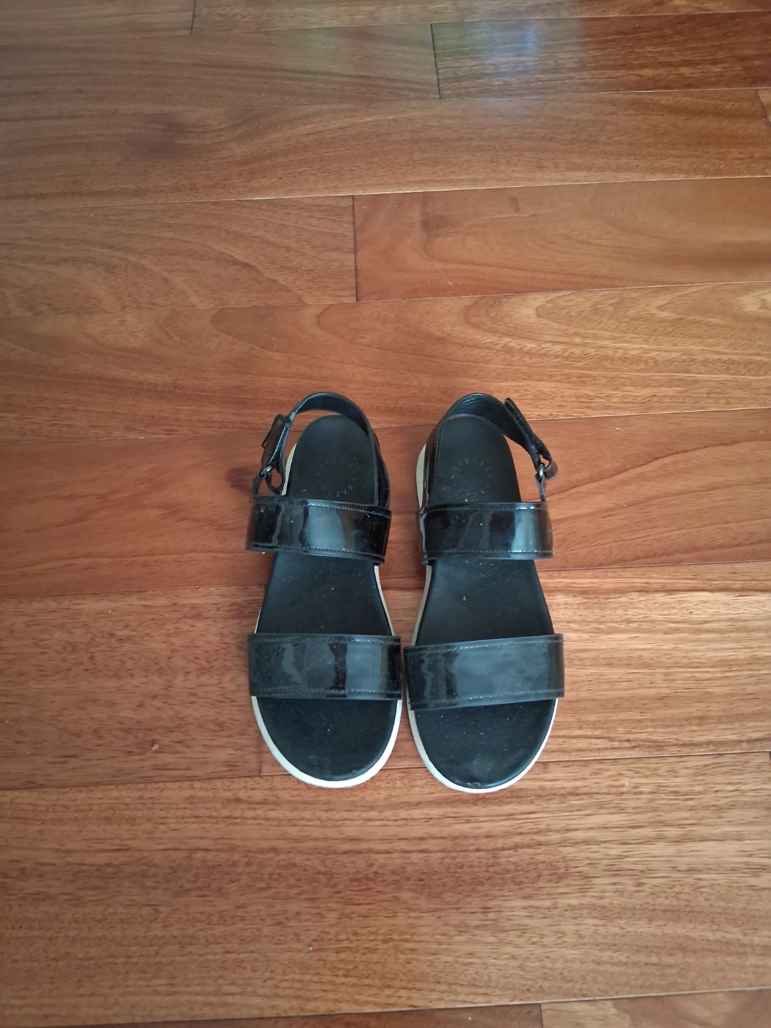 Black Patent Strap Sandals