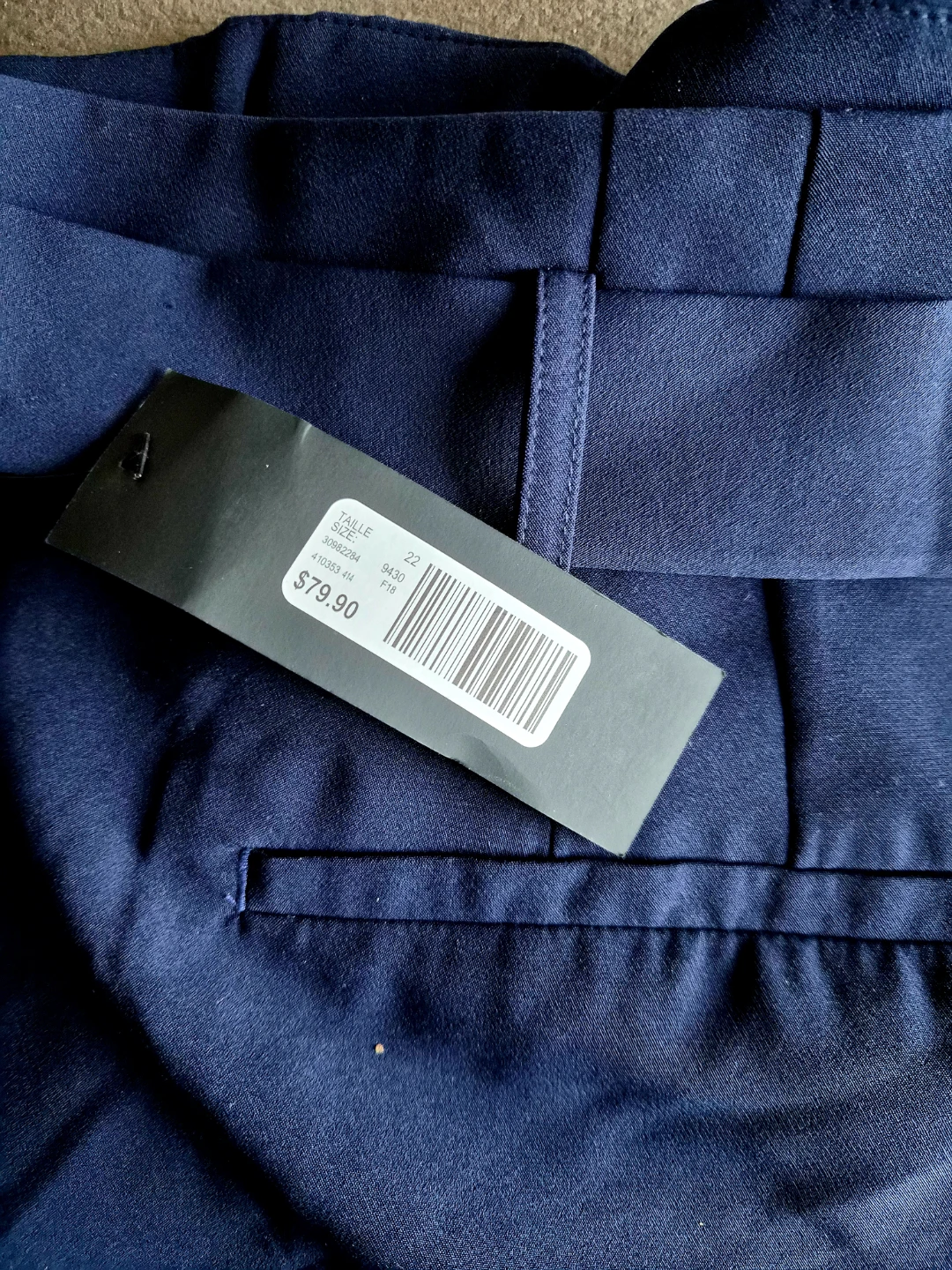 W & T Navy Blue Belted Pants Size 22 - photo 3