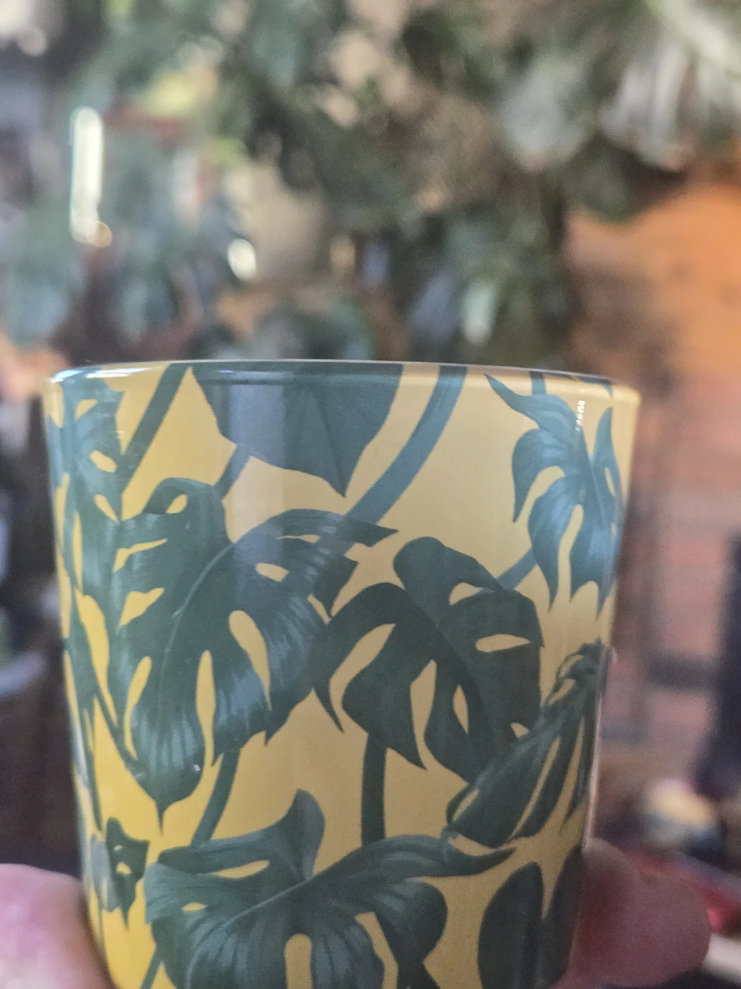 Monstera Leaf Print Candle Holder & led candle