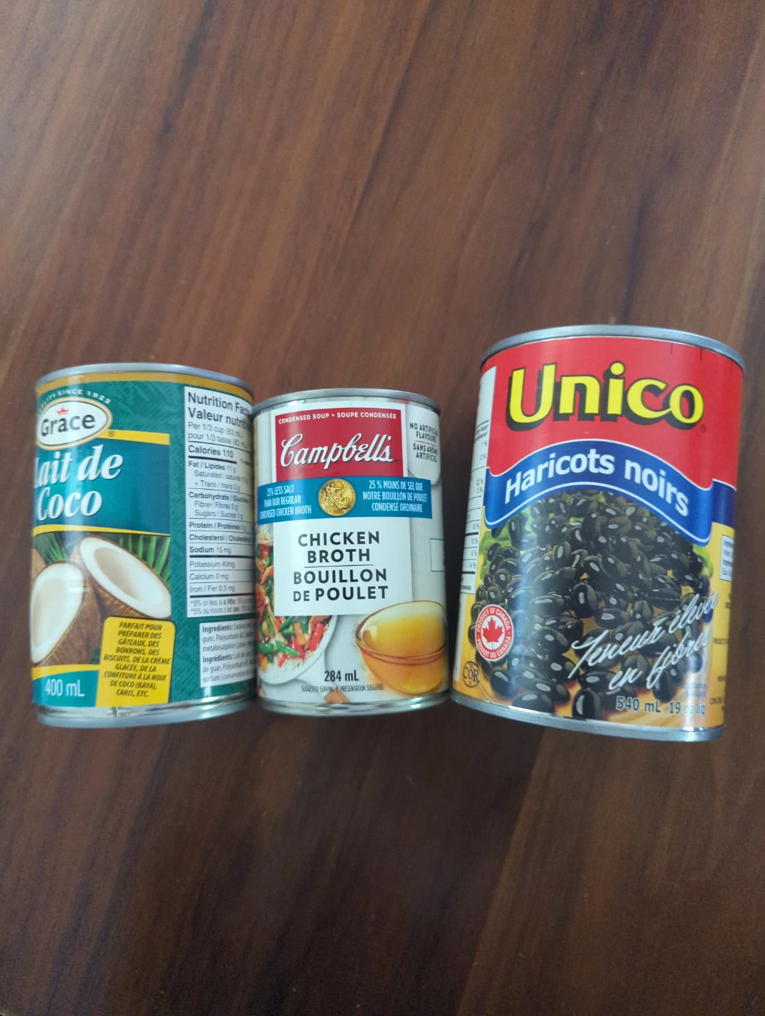 FREE  Coconut Milk, Campbell's Chicken Broth, Unico Black Beans