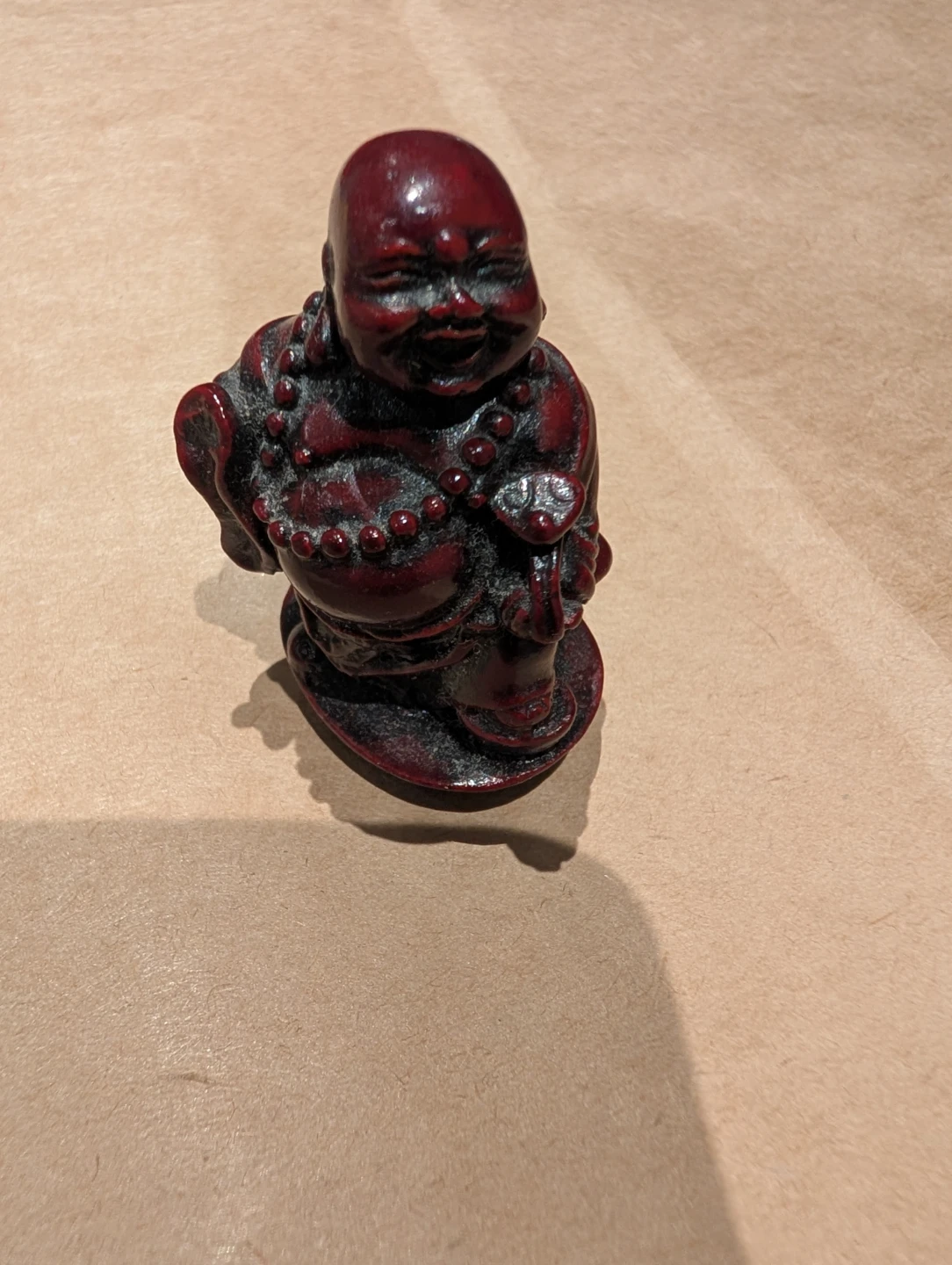 Red Laughing Buddha Figurine