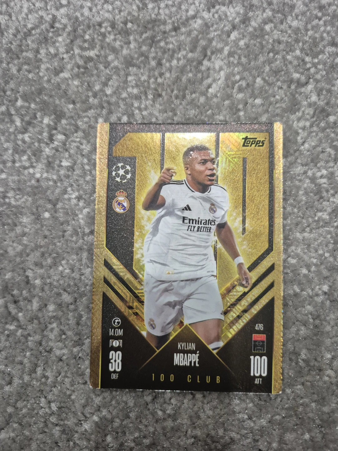 Topps Kylian Mbappé 100 Club Football Card