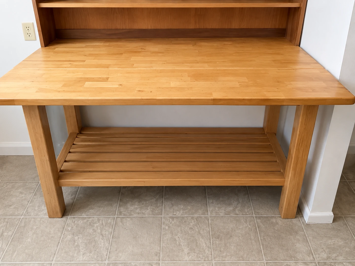 Wood Drop Leaf Table with Shelf