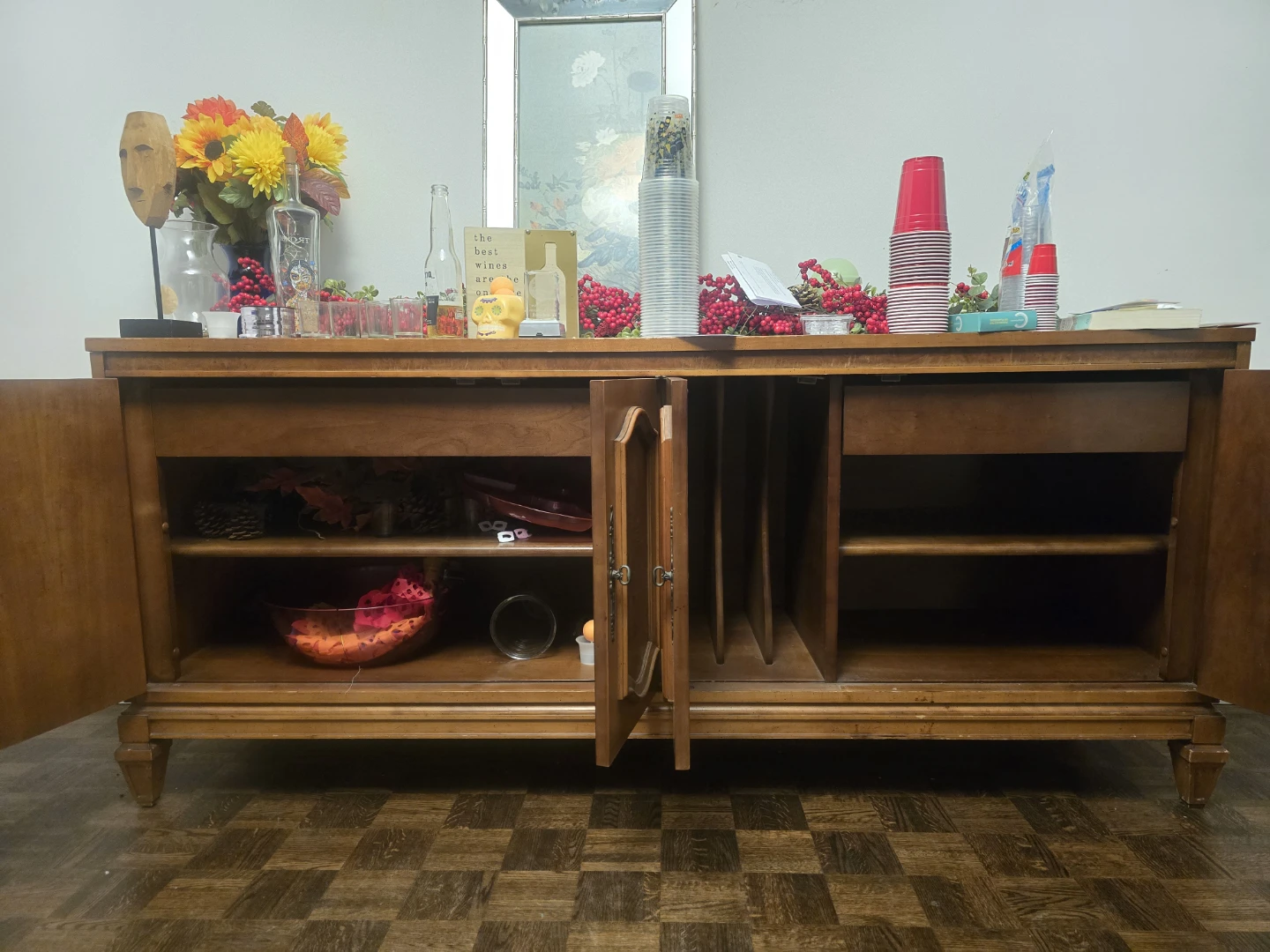 Large Wooden Sideboard / Buffet Cabinet – Great Storage