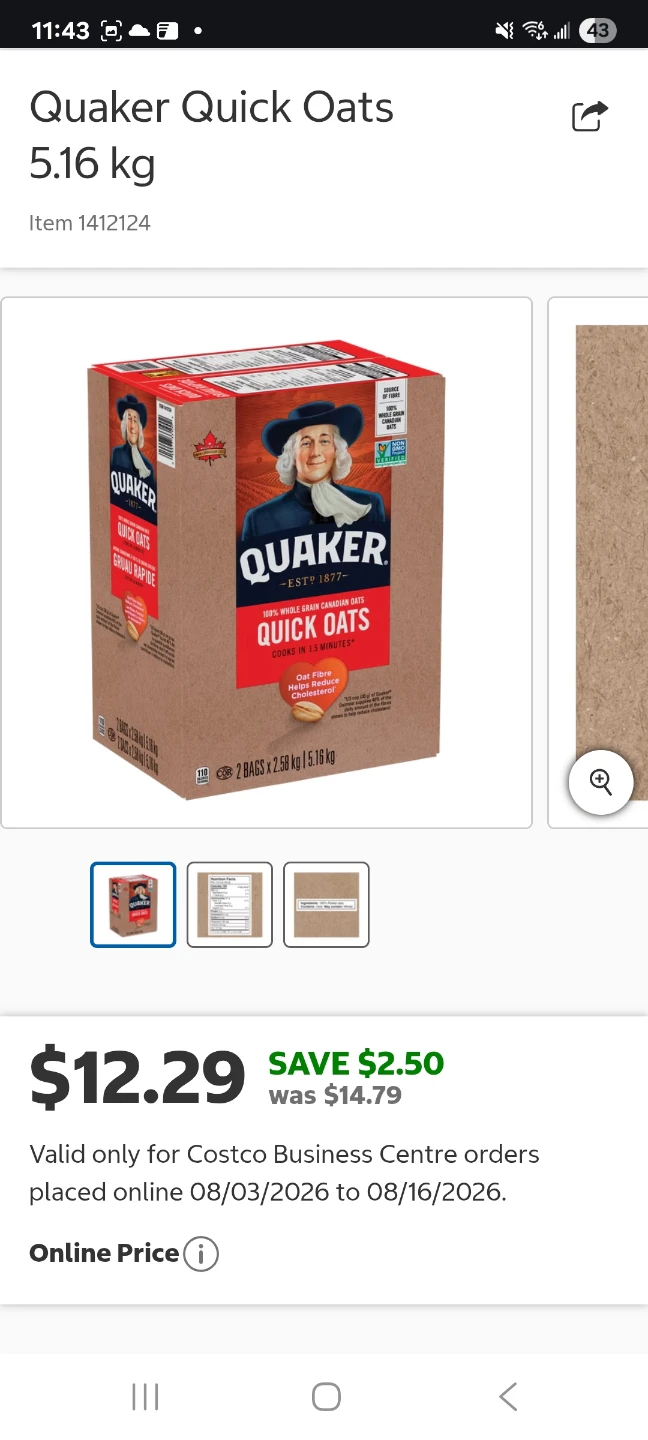 Quaker Quick Oats 5.16 kg - photo 3