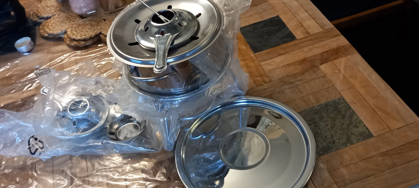 Stainless Steel Fondue Set with Burner
