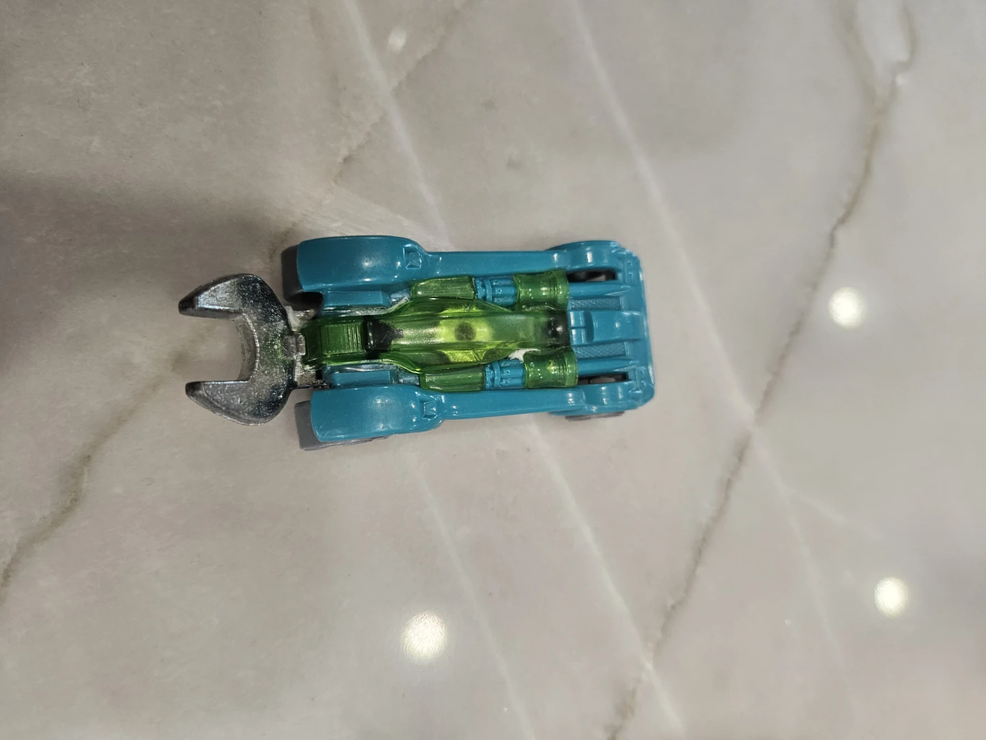Blue and Green Toy Car