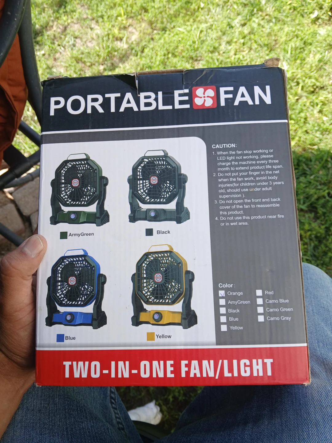 Mobile Fan Two-in-One Fan/Light X20 Orange - photo 3
