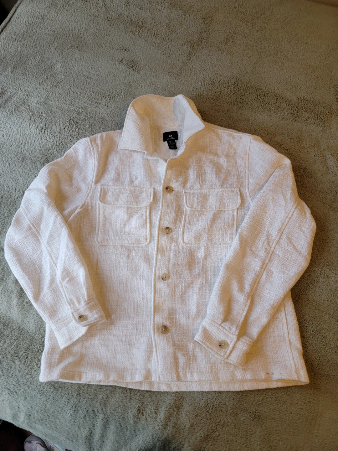 H&M White Button-Up Shirt Jacket - photo 3