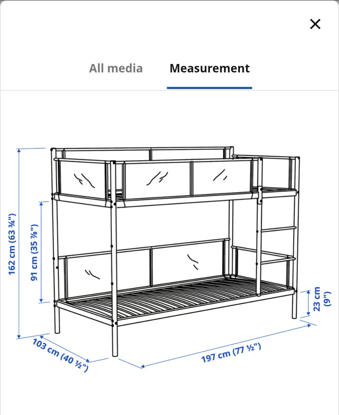 IKEA VITVAL twin size bunk bed - photo 2