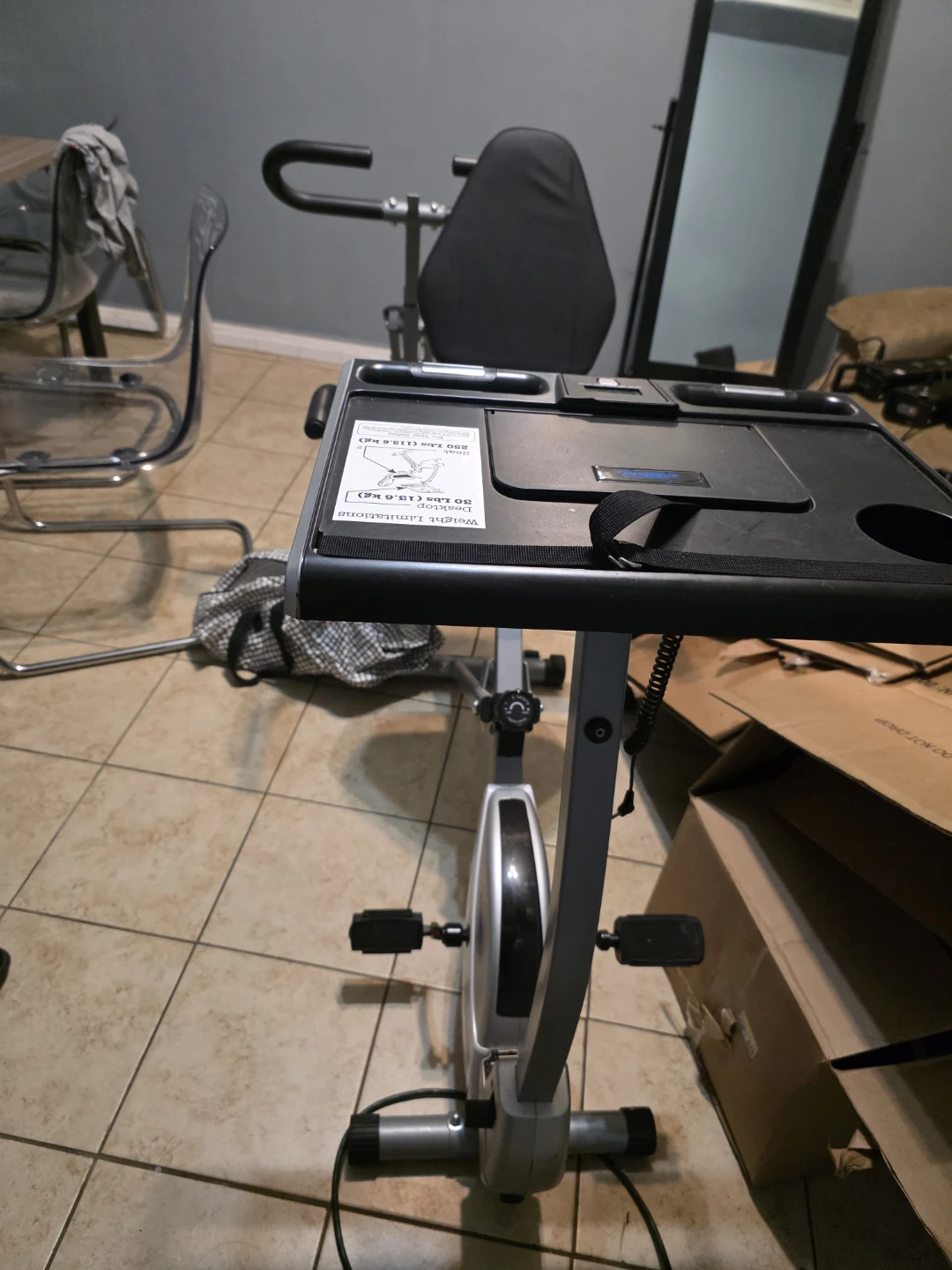 Exerpeutic Folding Exercise Bike with Desk