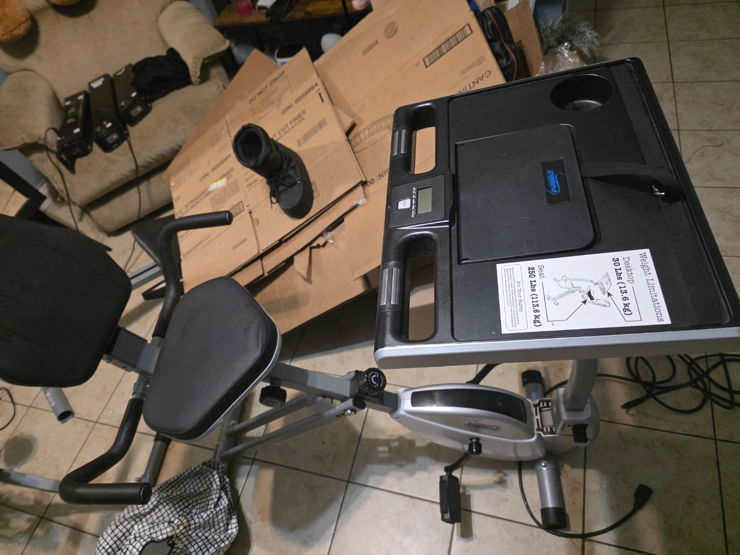 Exerpeutic Folding Exercise Bike with Desk - photo 2