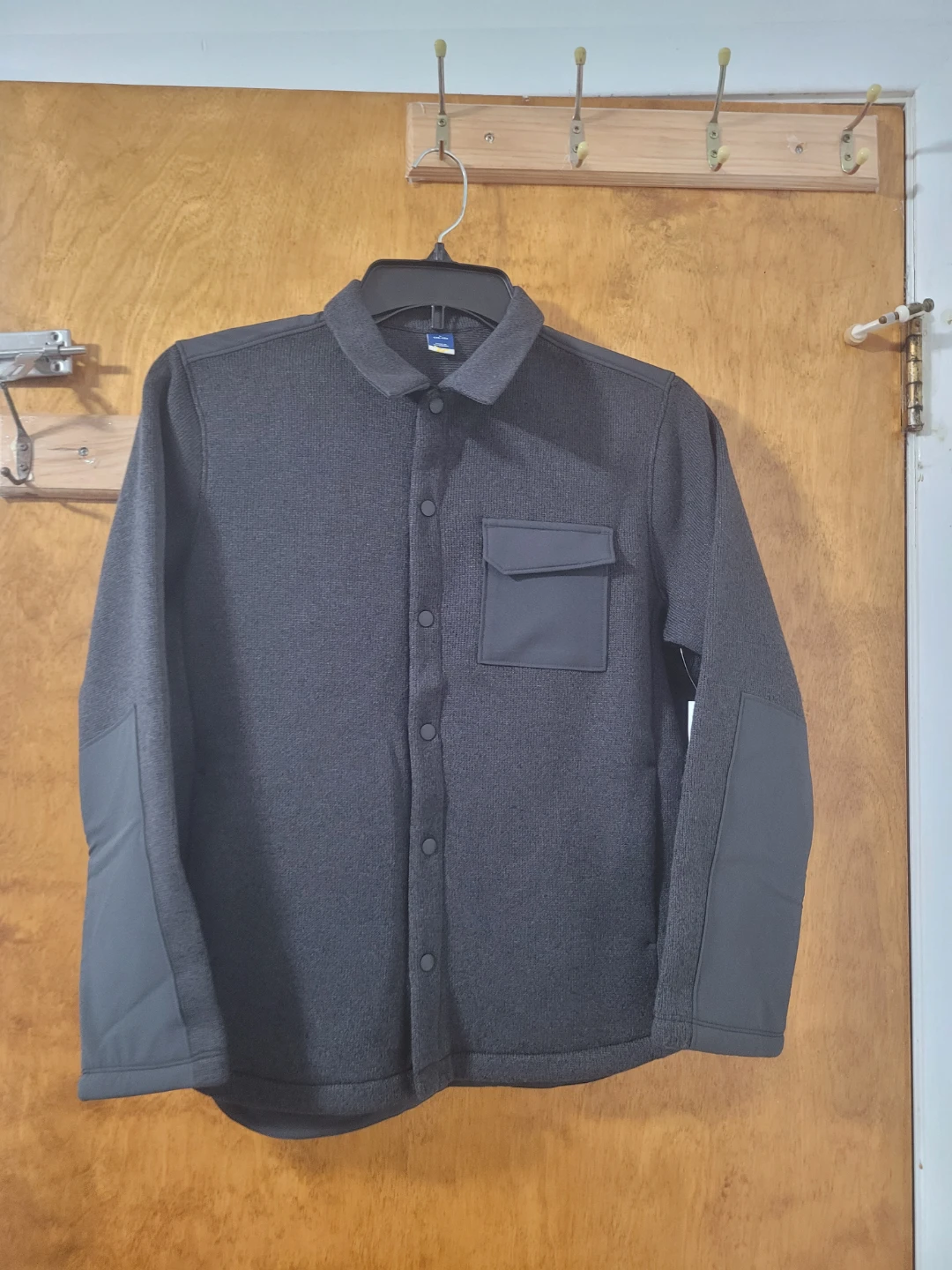 Old Navy Charcoal Gray Fleece Button-Up Shirt Jacket L