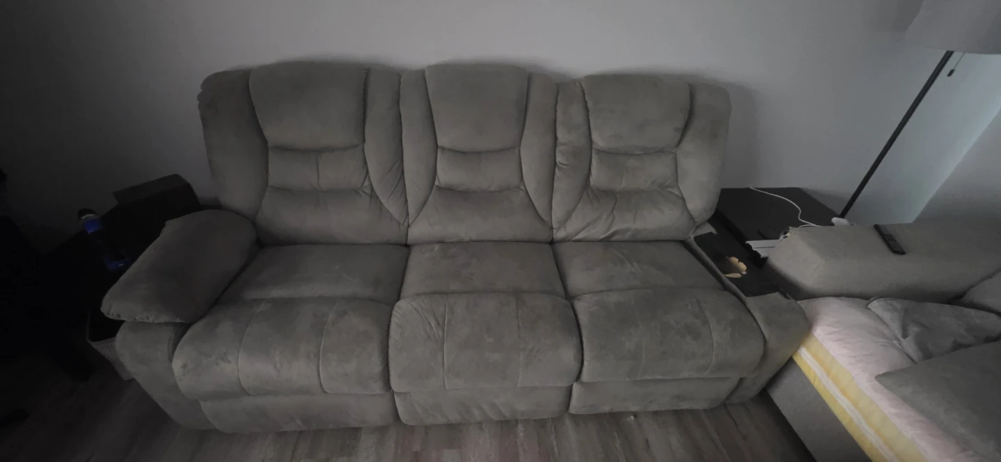 Grey 3-Seater Reclining Sofa