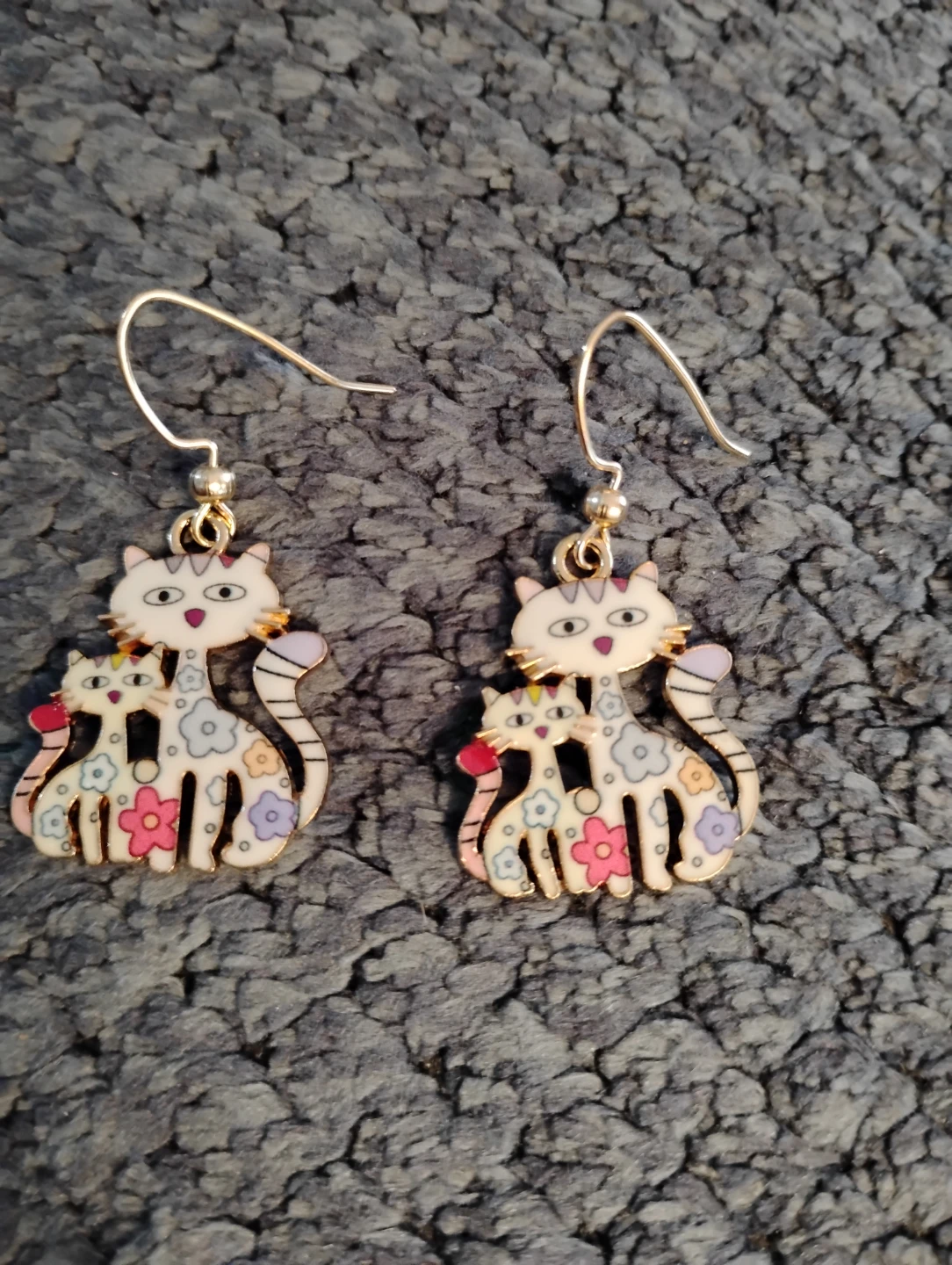 Cat Flower Earrings
