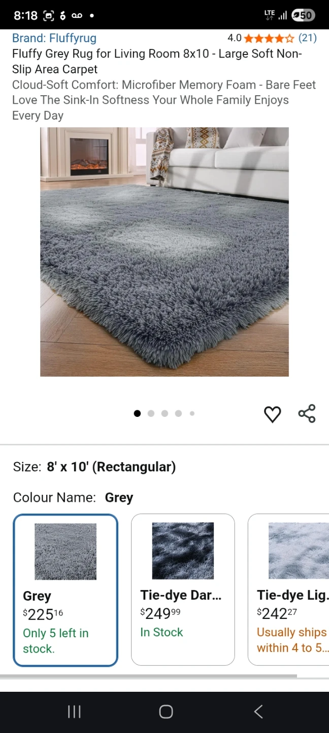 Fluffyrug Grey Area Rug 8x10 - photo 5