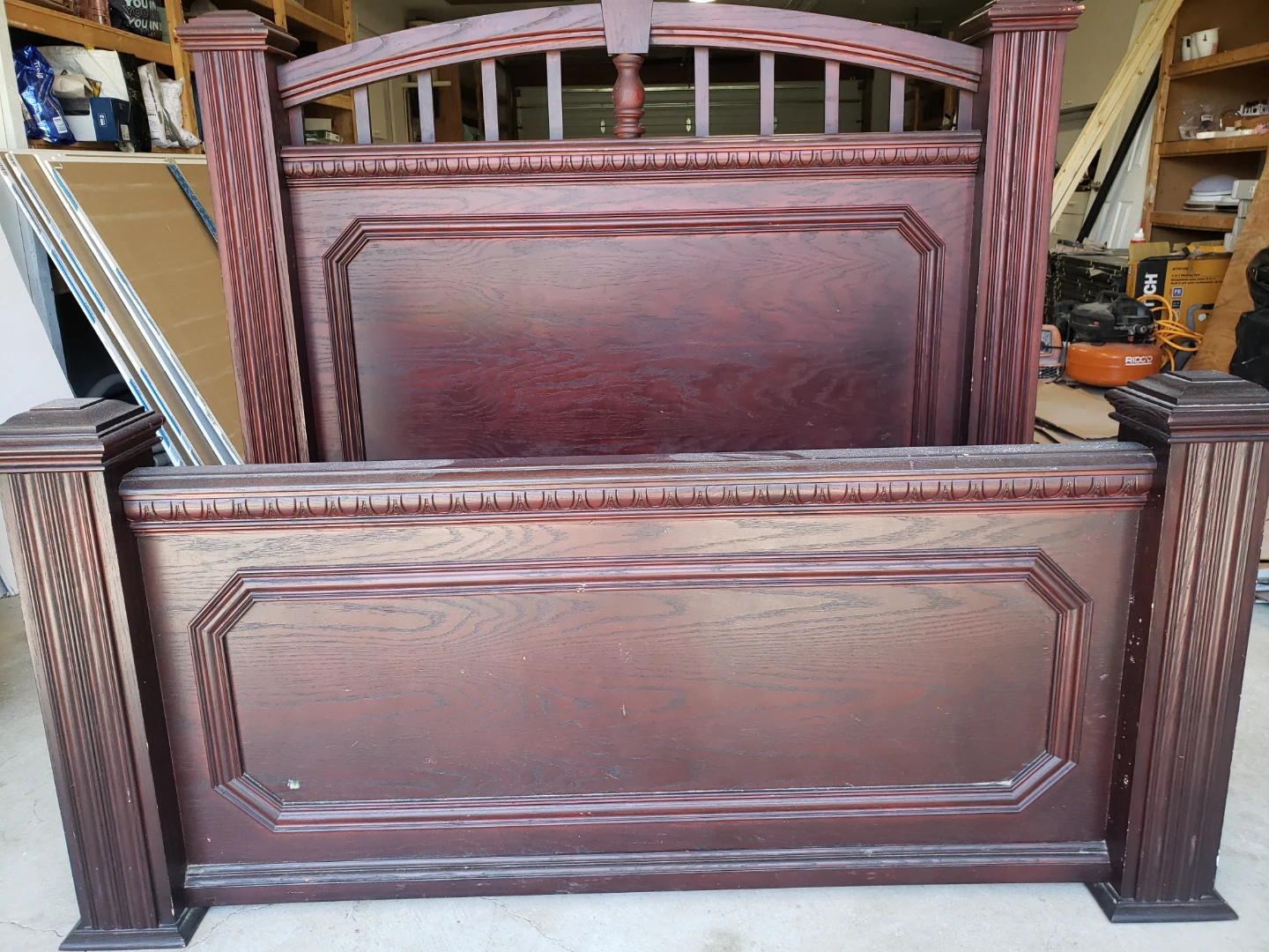 Dark Wood Headboard and Footboard - photo 2