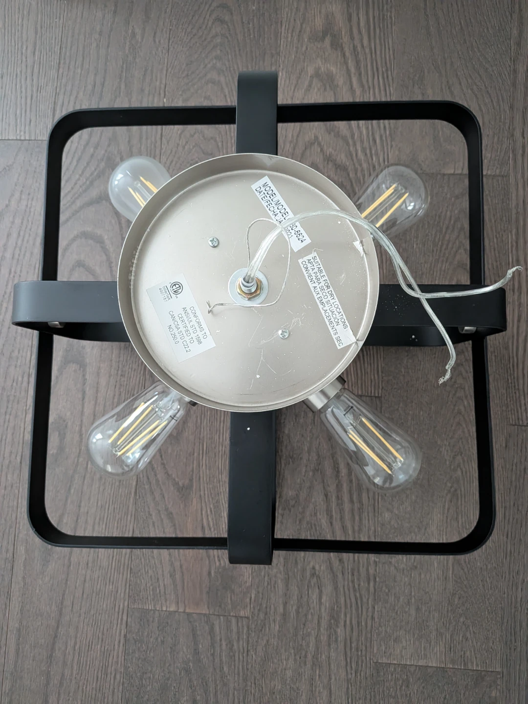 4-light square semi-flush mount light fixture - photo 4